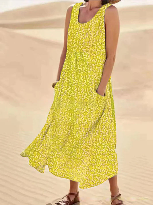 EM | Geblümtes Maxikleid mit Taschendetail