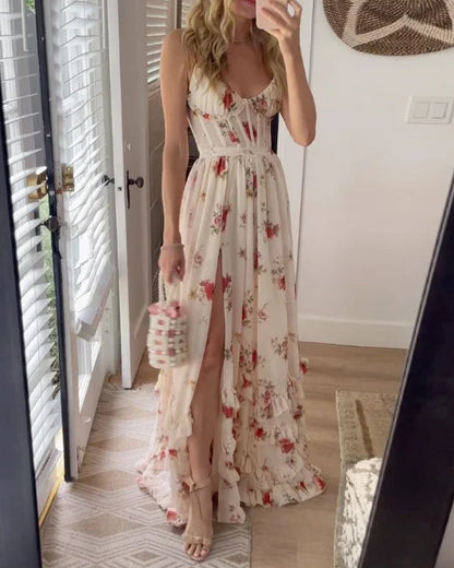 MW | Elegantes geblümtes Maxikleid