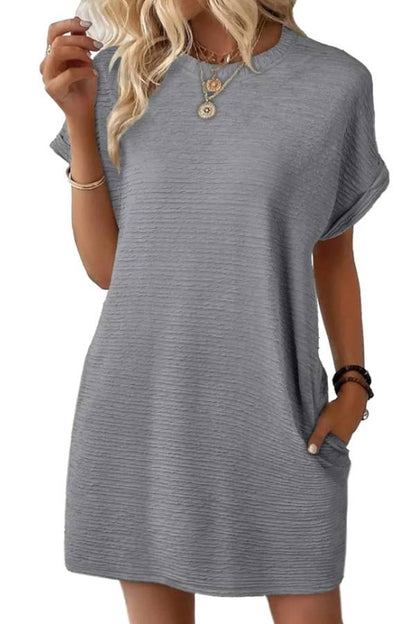 MW | Damen Leichtes Sommer-T-Shirt-Kleid mit Taschen