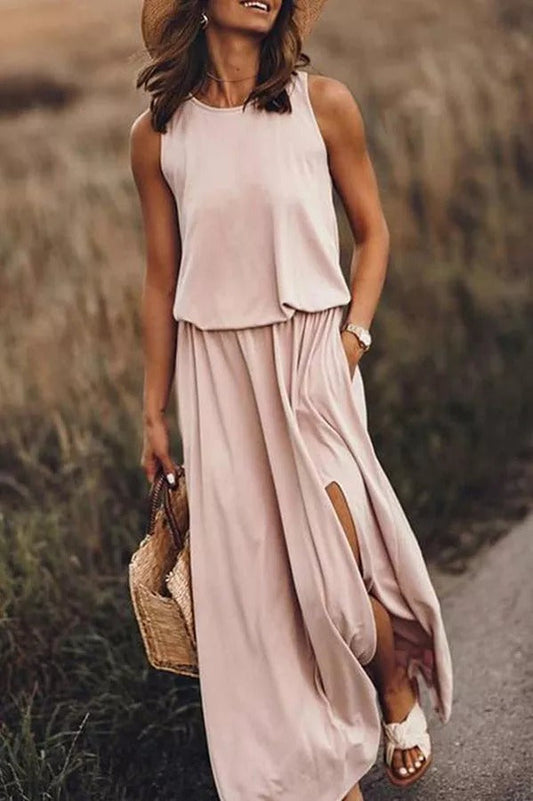 MW | Giselle Locker geschnittenes Maxikleid mit Schlitz