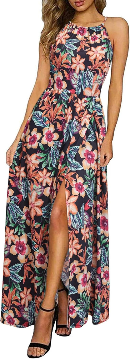 MW | Halter Maxikleid mit Schlitz