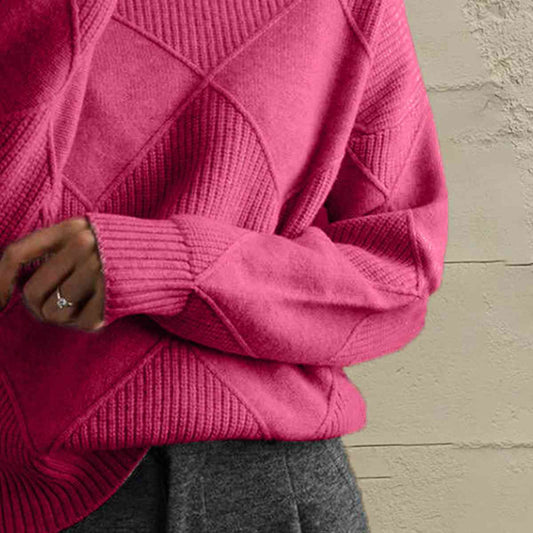 EM | Schicker Turtle-neck pullover aus geometrischem Strick