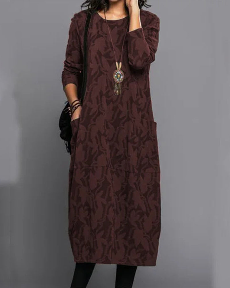 Donna - langärmeliges Kleid mit Blumenmuster