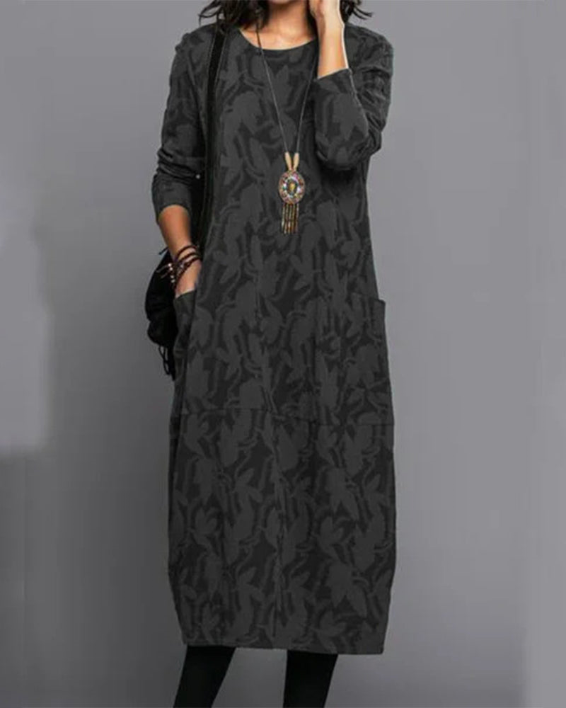 Donna - langärmeliges Kleid mit Blumenmuster