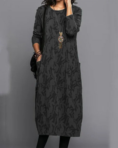Donna - langärmeliges Kleid mit Blumenmuster