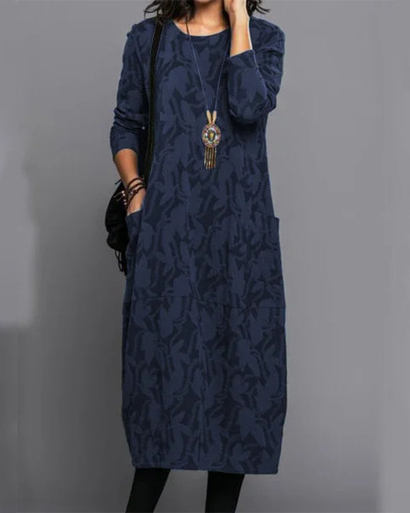 Donna - langärmeliges Kleid mit Blumenmuster
