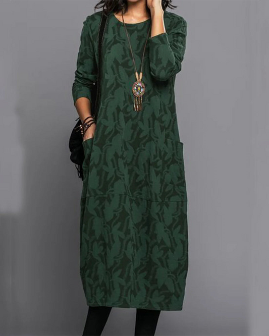 Donna - langärmeliges Kleid mit Blumenmuster