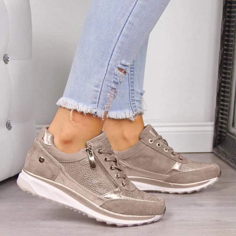 EM | Metallic-Sneakers mit Reißverschluss