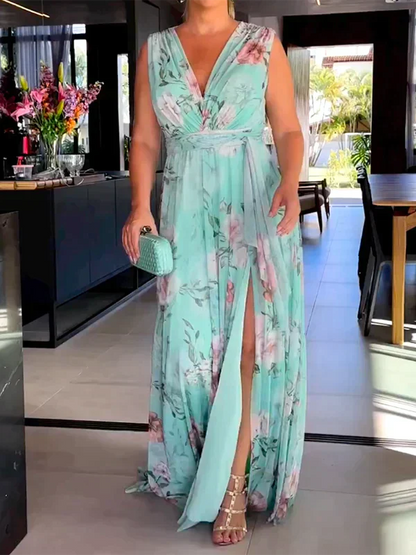 EM | Geblümtes Maxikleid mit Schlitz