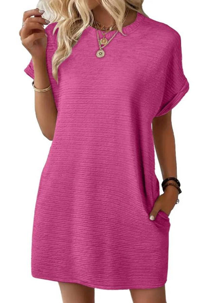 MW | Damen Leichtes Sommer-T-Shirt-Kleid mit Taschen