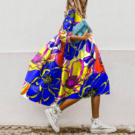 EM | Bedrucktes Midikleid in A-Linie