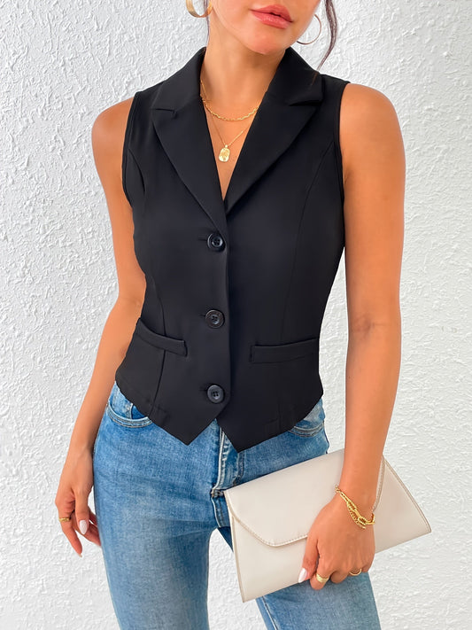 EM | Schwarze Weste Chic Frühling für Frauen