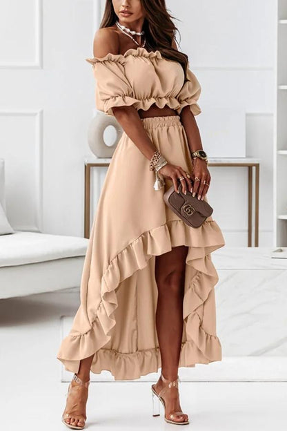 MW | Schulterfreies Midikleid Anzug