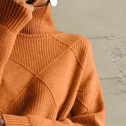 EM | Schicker Turtle-neck pullover aus geometrischem Strick