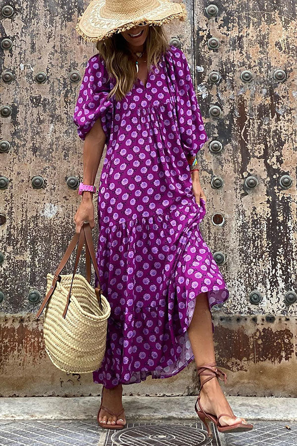 MW | Midikleid mit Puffärmeln