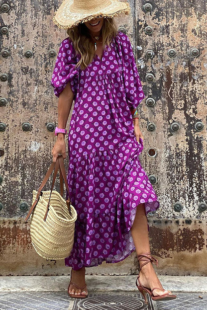 MW | Midikleid mit Puffärmeln