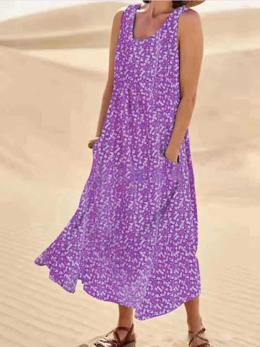 EM | Geblümtes Maxikleid mit Taschendetail