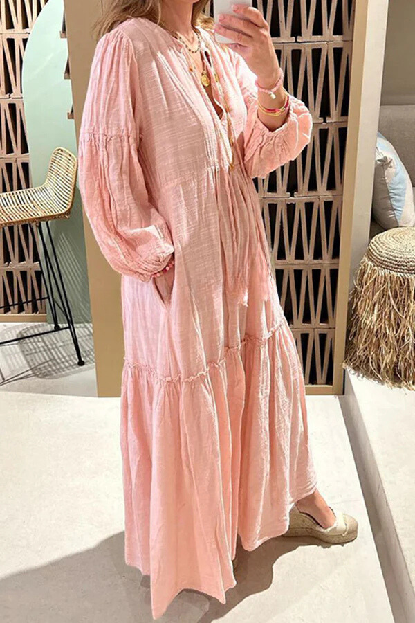 MW | Take Me To Cabo Ethnische Einzigartiger Druck Knopf Lose Shirt Midi Kleid