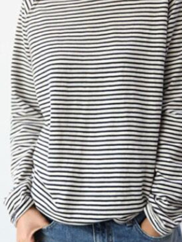 EM | Lässiges gestreiftes langärmeliges pullover