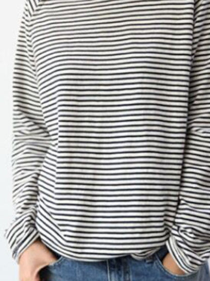 EM | Lässiges gestreiftes langärmeliges pullover