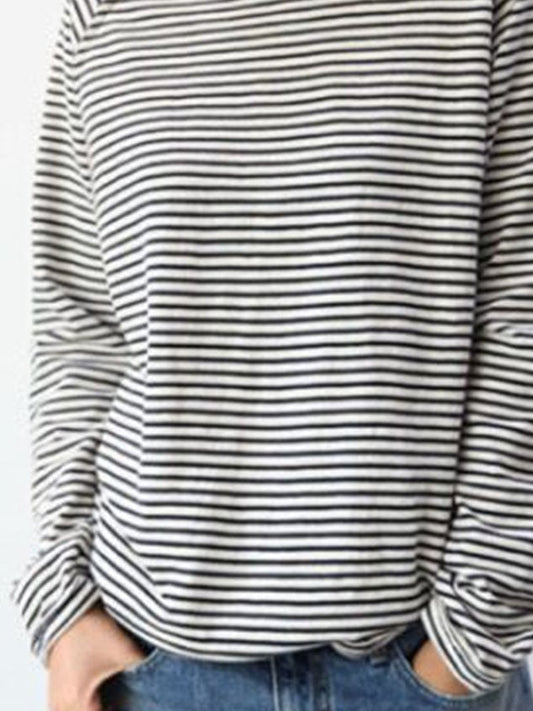 EM | Lässiges gestreiftes langärmeliges pullover