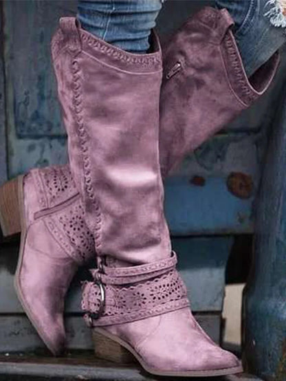 EM | Kniehohe Boho-Western-Stiefel