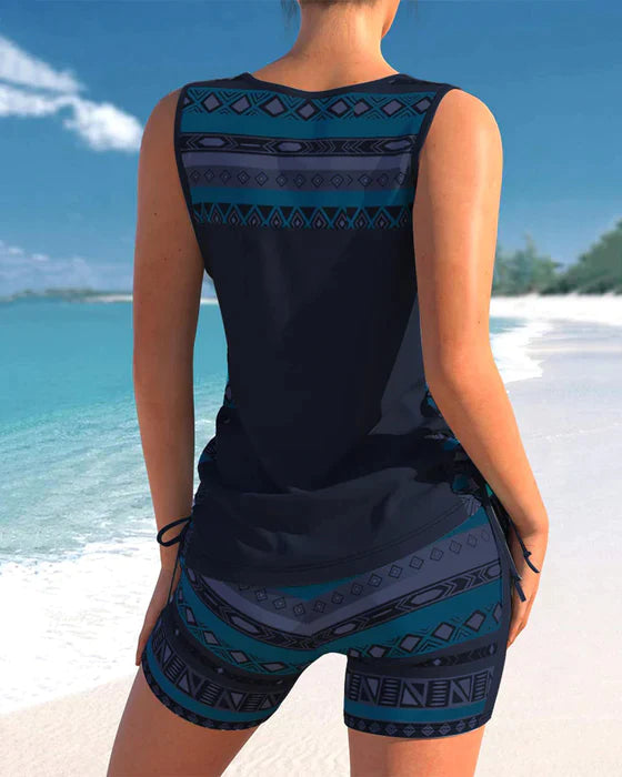EM | Tankini mit Tribal-Print und überkreuztem Detail