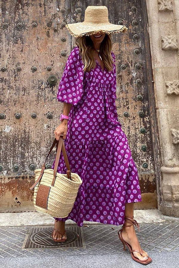 MW | Midikleid mit Puffärmeln