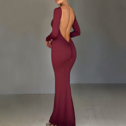MW | Elegantes Maxi Sommerkleid mit offenem Rücken