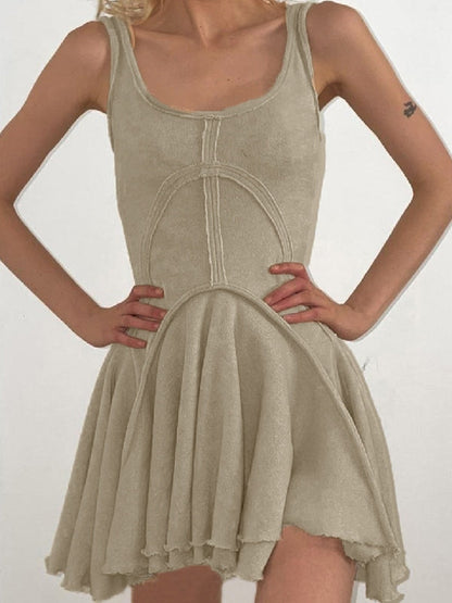 MW | Patchwork Ärmelloses Bodycon-Minikleid