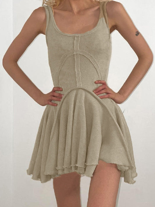 MW | Patchwork Ärmelloses Bodycon-Minikleid