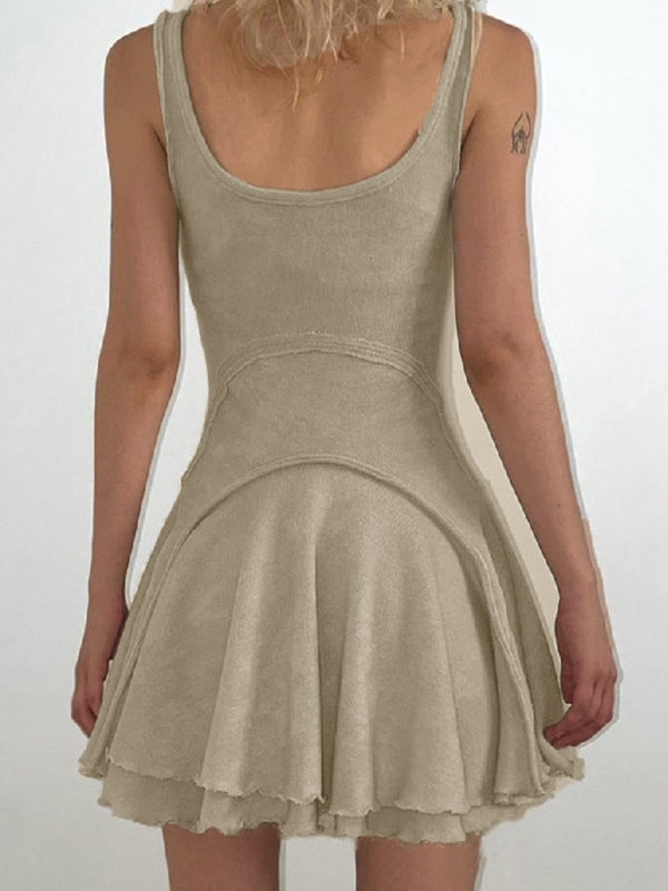 MW | Patchwork Ärmelloses Bodycon-Minikleid