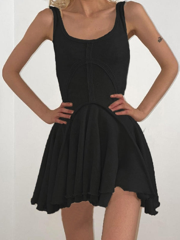 MW | Patchwork Ärmelloses Bodycon-Minikleid