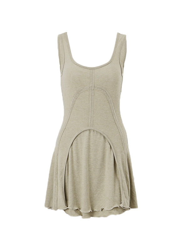 MW | Patchwork Ärmelloses Bodycon-Minikleid