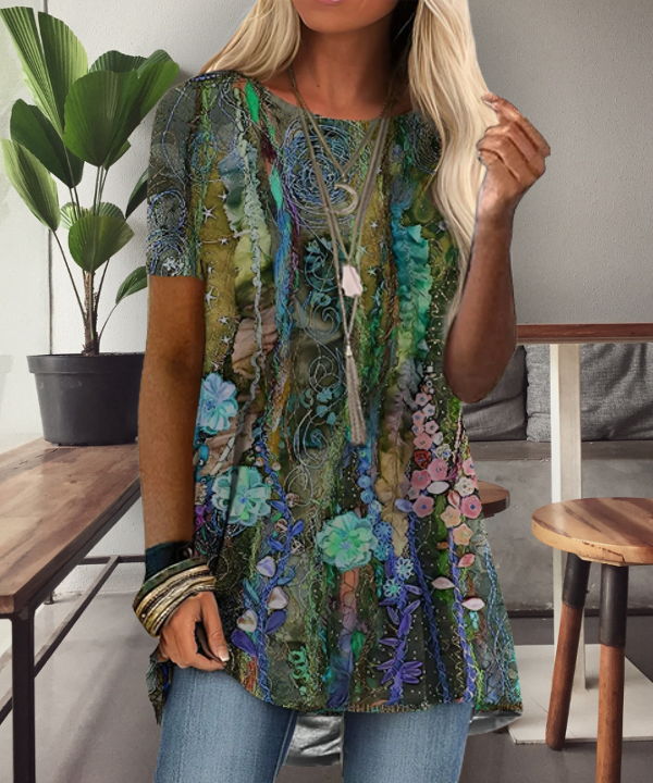 EM | Boho-inspiriertes bedrucktes Hemd