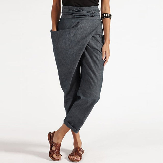 EM | Elegante Cropped-Hose mit Wickelvorderseite