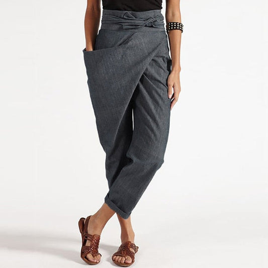 EM | Elegante Cropped-Hose mit Wickelvorderseite