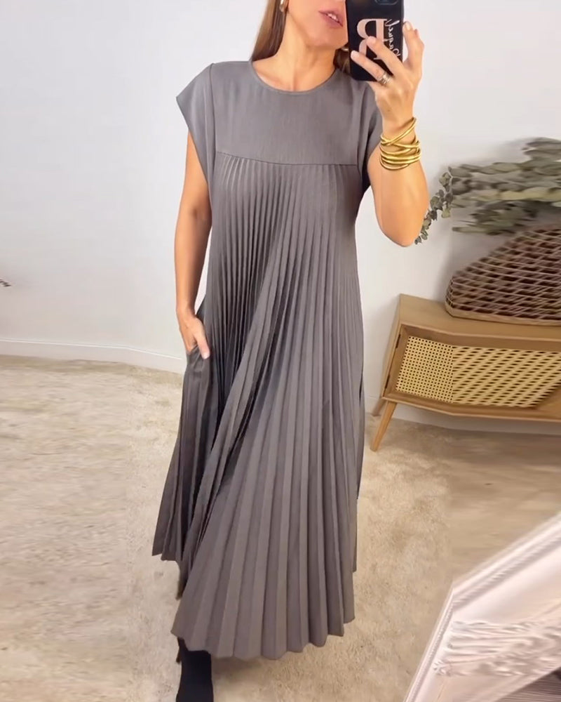 MW | Elegantes plissiertes Maxikleid