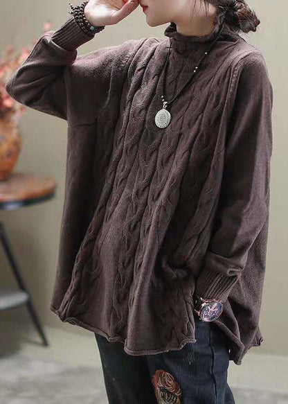 EM | Eleganter Turtle-neck pullover aus Zopfstrick