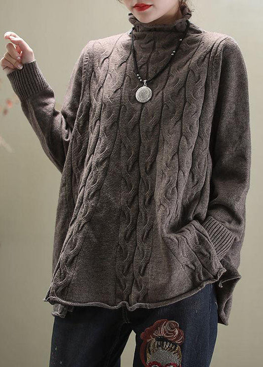 EM | Eleganter Turtle-neck pullover aus Zopfstrick