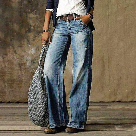 EM | Vintage Denim-Jeans mit weitem Bein und hoher Taille