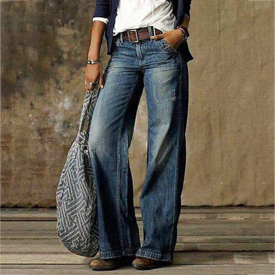 EM | Vintage Denim-Jeans mit weitem Bein und hoher Taille