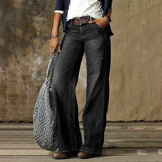 EM | Vintage Denim-Jeans mit weitem Bein und hoher Taille