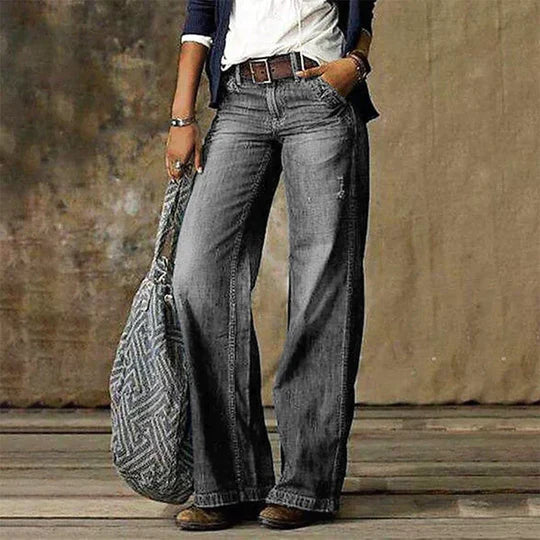 EM | Vintage Denim-Jeans mit weitem Bein und hoher Taille