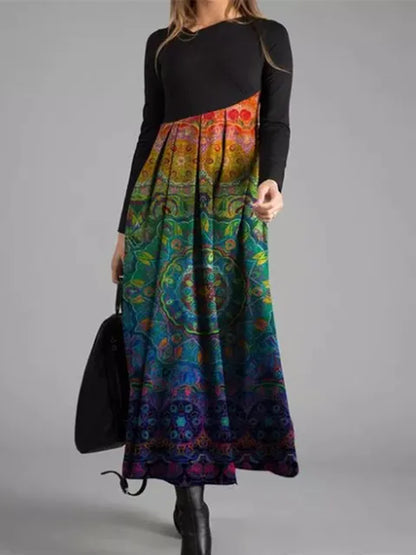 EM | Geometrisches Patchwork-Maxikleid