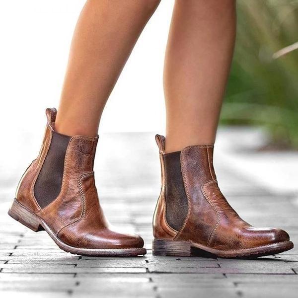 EM | Damenstiefeletten aus Leder im Vintage-Stil