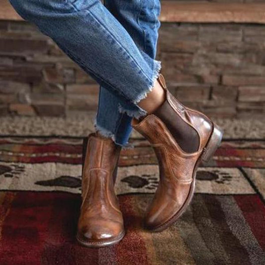 EM | Damenstiefeletten aus Leder im Vintage-Stil