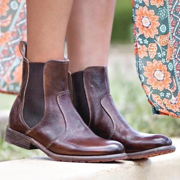 EM | Damenstiefeletten aus Leder im Vintage-Stil