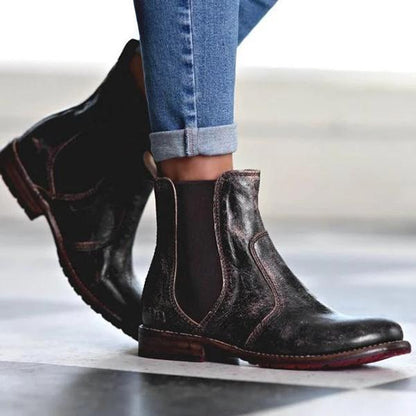 EM | Damenstiefeletten aus Leder im Vintage-Stil