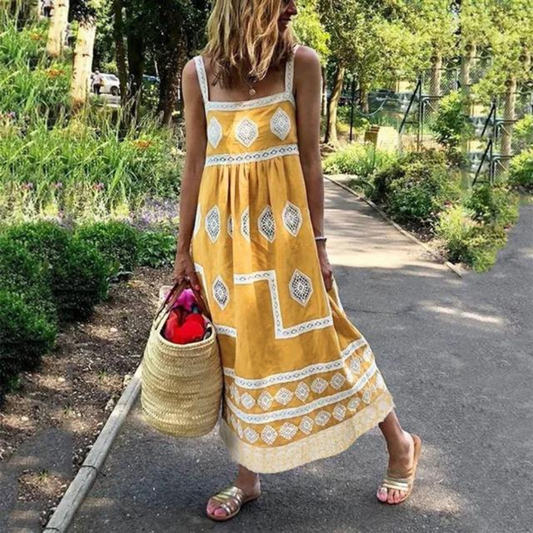 EM | Boho Ärmelloses Maxikleid
